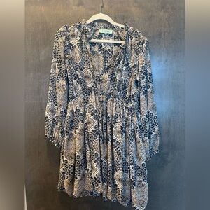 Karlie Snakeskin long sleeve mini dress